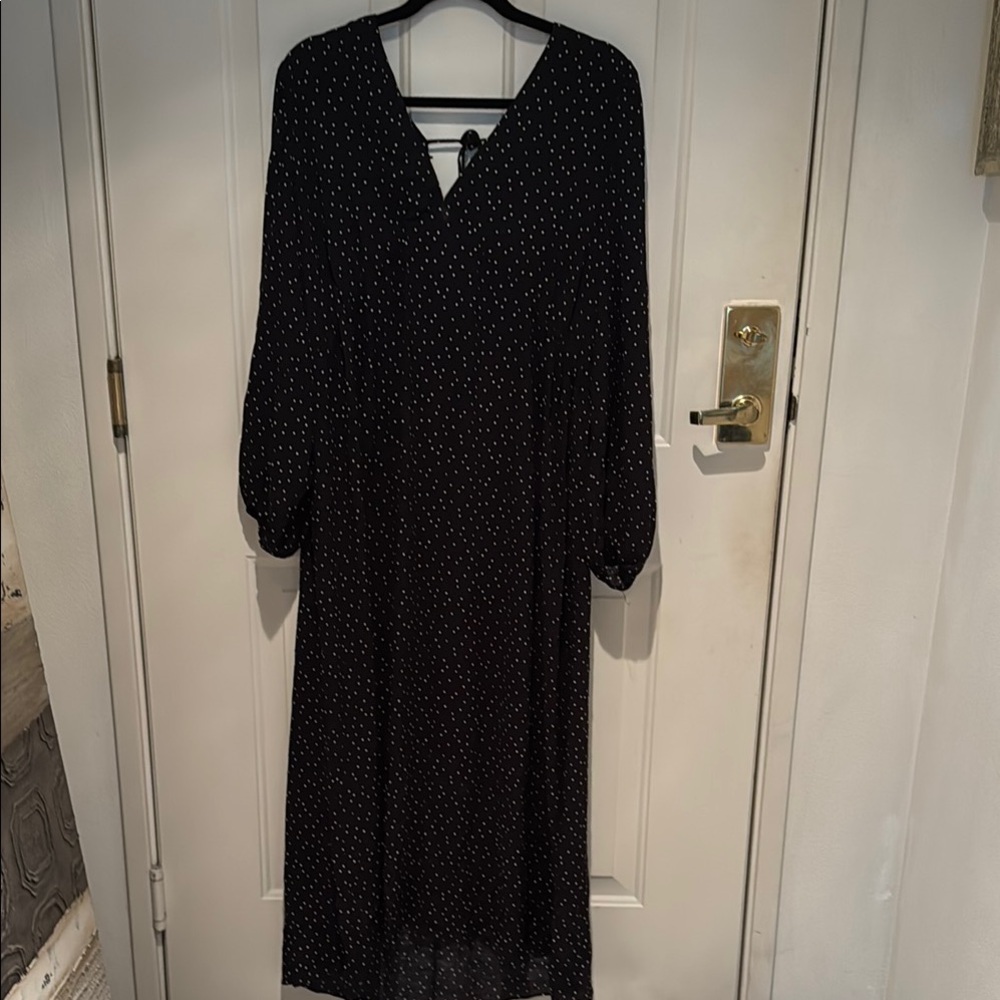 Elegant Black Polka Dot Dress